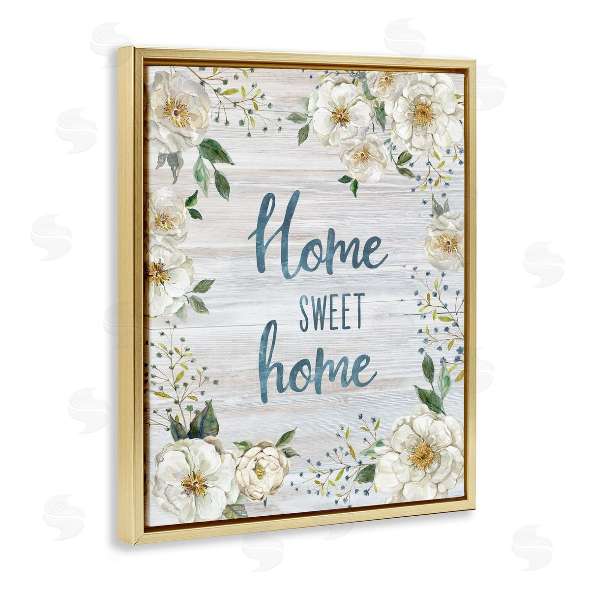 Carol Robinson Sweet Home Shabby Chic Gold Floating Frame Canvas Wall Art Print