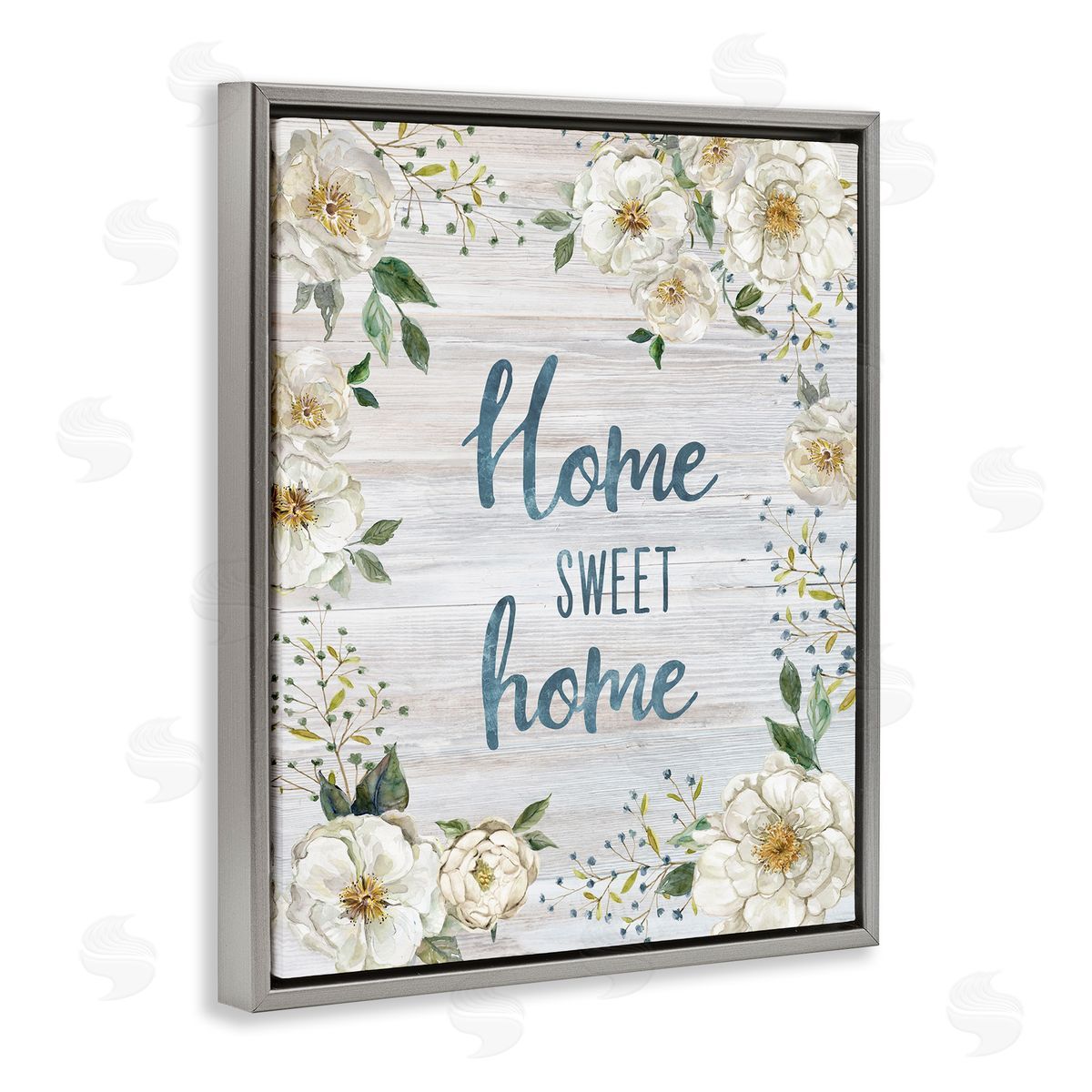 Carol Robinson Sweet Home Shabby Chic Gray Floating Frame Canvas Wall Art Print