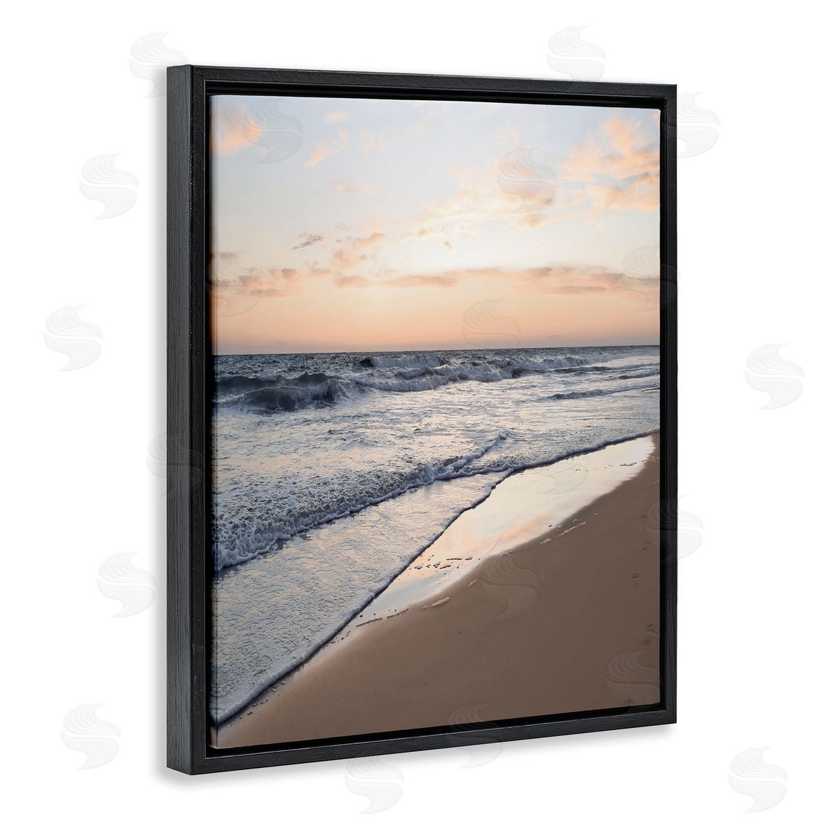 Natalie Carpentieri Beach Tide at Sunset Black Floating Frame Canvas Wall Art Print