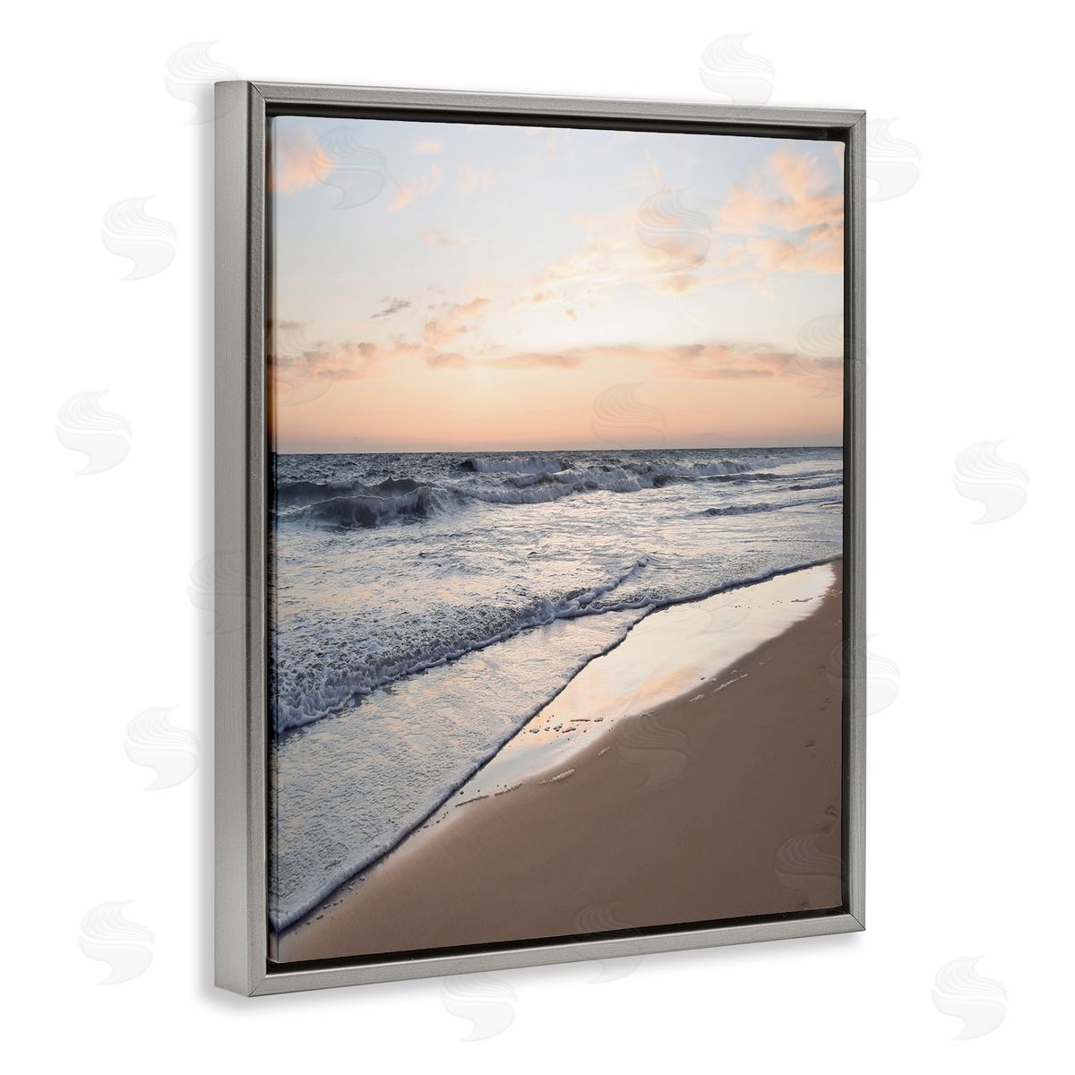 Natalie Carpentieri Beach Tide at Sunset Gray Floating Frame Canvas Wall Art Print