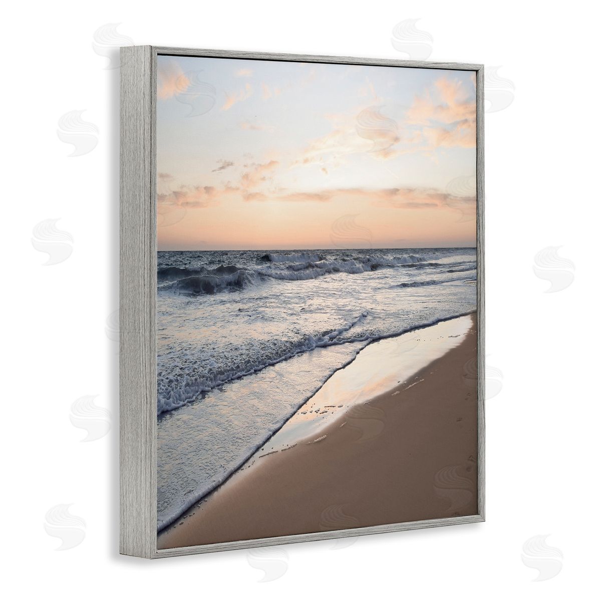Natalie Carpentieri Beach Tide at Sunset Gray Framed Giclee Wall Art Print