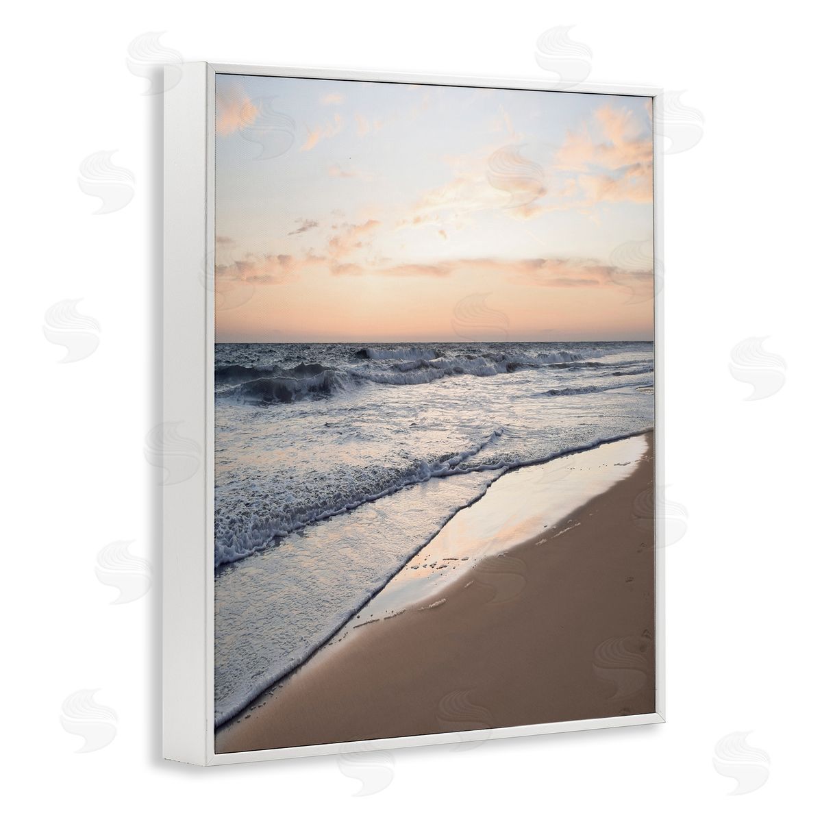 Natalie Carpentieri Beach Tide at Sunset White Framed Giclee Wall Art Print