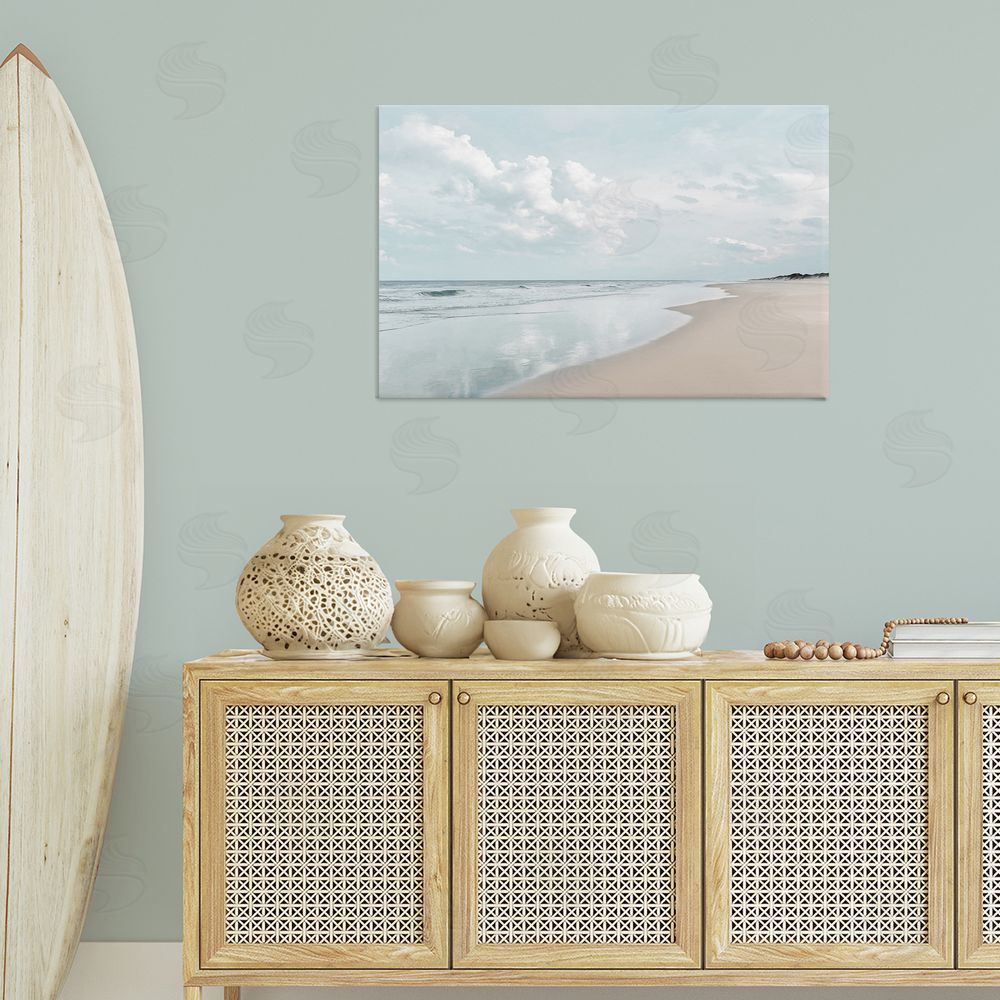 Natalie Carpentieri Endless Beach View Canvas Wall Art Print in Room
