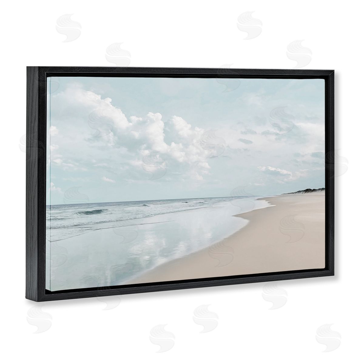 Natalie Carpentieri Endless Beach View Black Floating Frame Canvas Wall Art Print