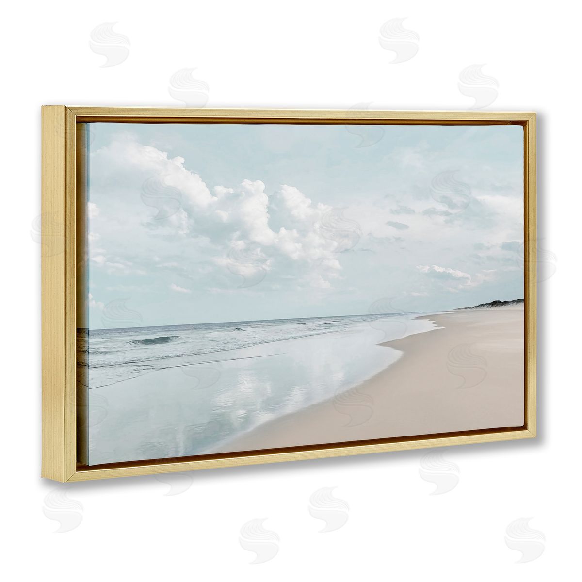 Natalie Carpentieri Endless Beach View Gold Floating Frame Canvas Wall Art Print