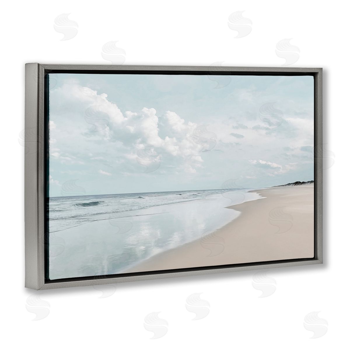 Natalie Carpentieri Endless Beach View Gray Floating Frame Canvas Wall Art Print