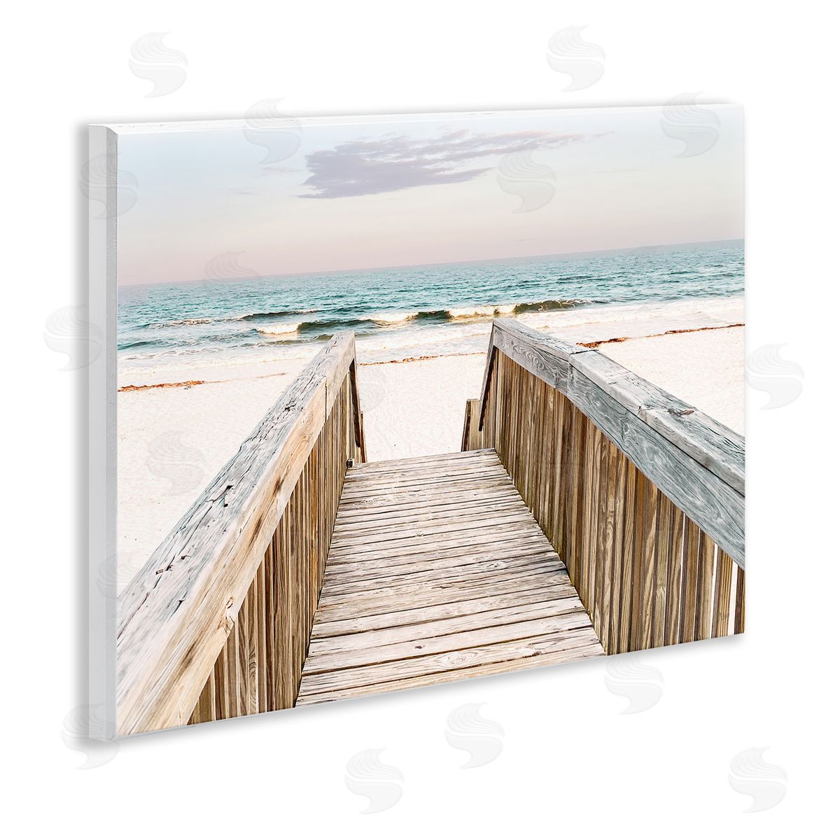 Nan Steps to Beach Shore Wooden Wall Plaque Art Print