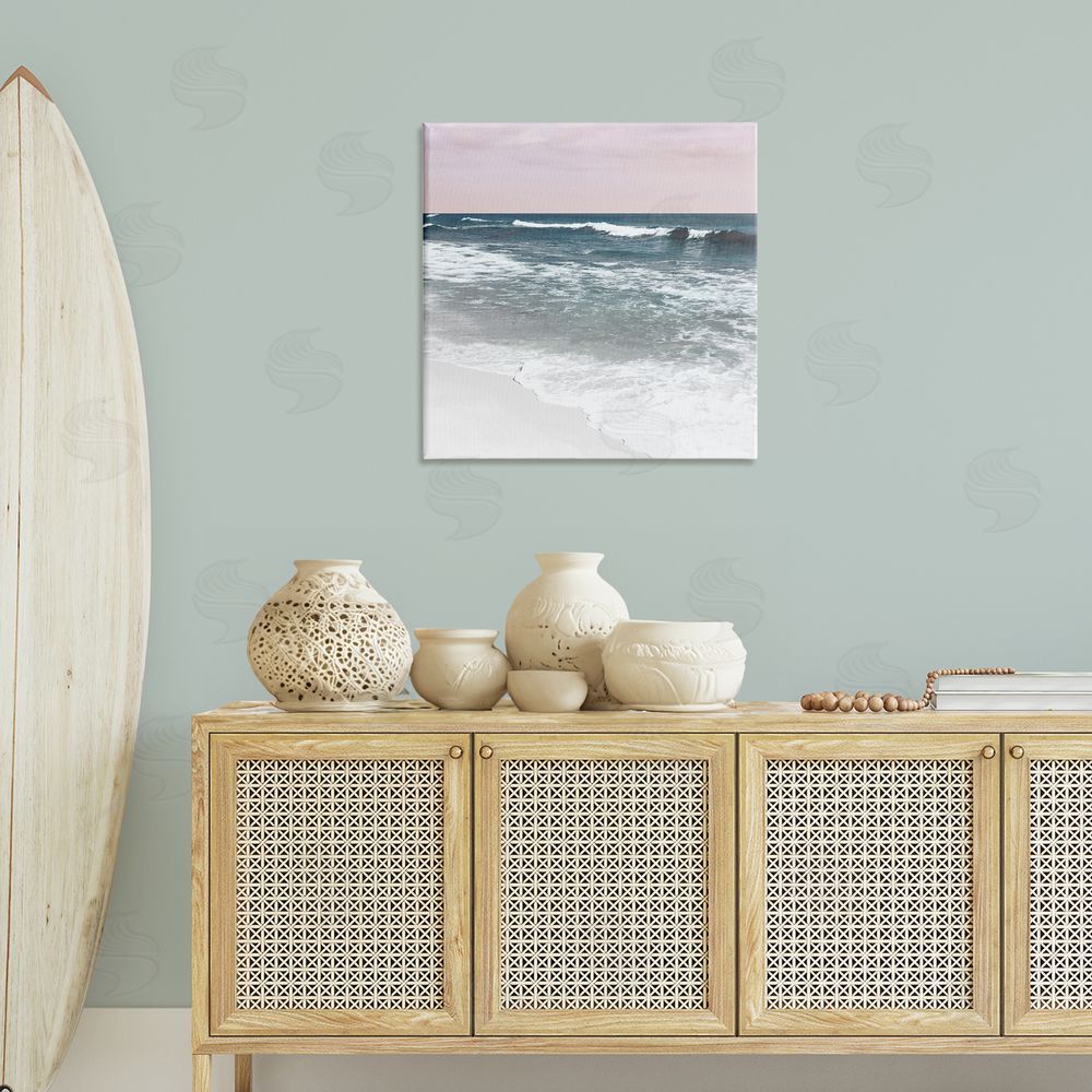Nan Rolling Waves Seascape Canvas Wall Art Print in Room