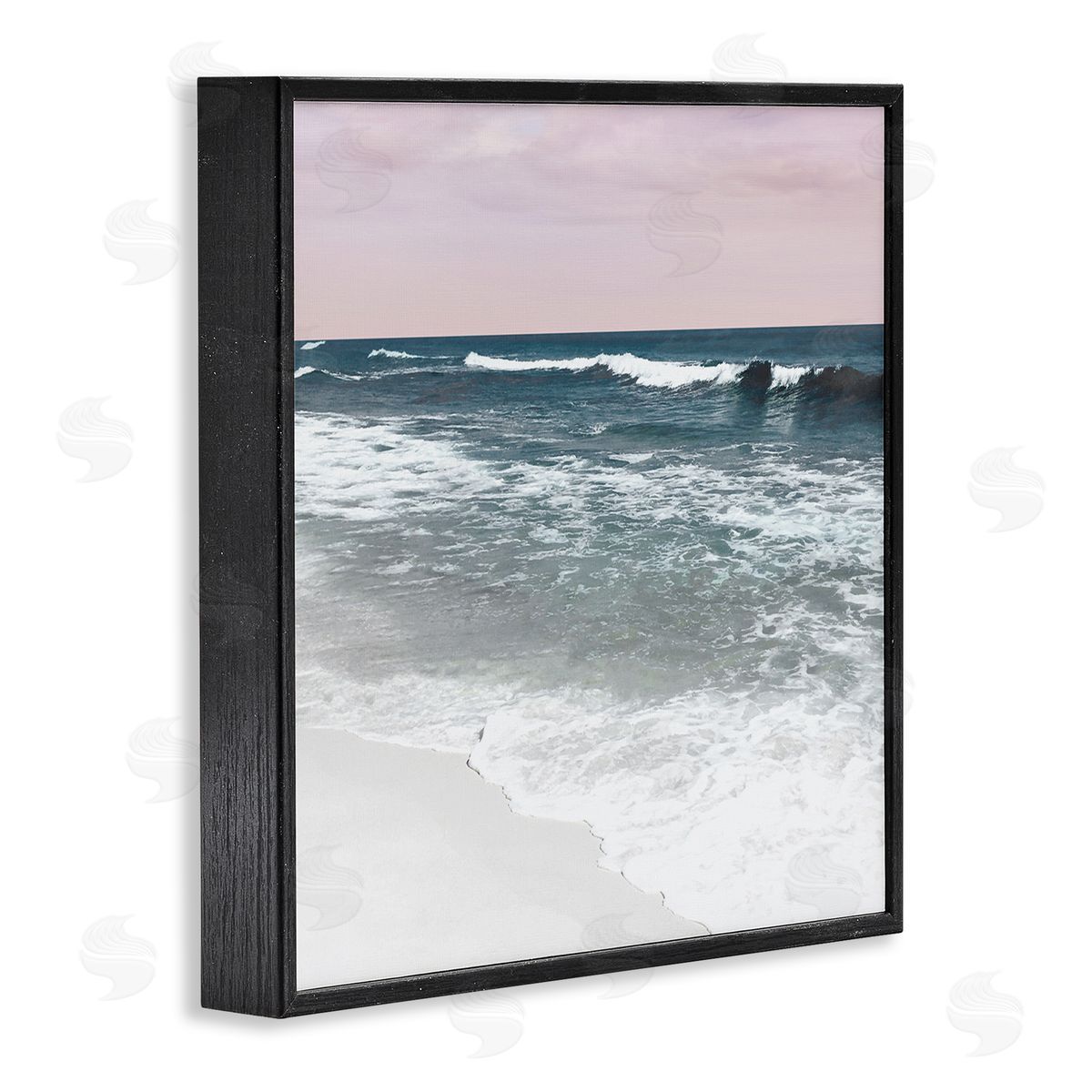 Nan Rolling Waves Seascape Black Framed Giclee Wall Art Print