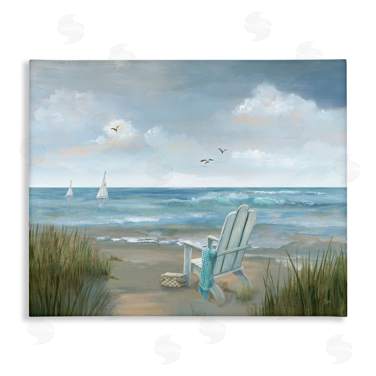 Nan Soothing Beach Scenery Canvas Wall Art Print