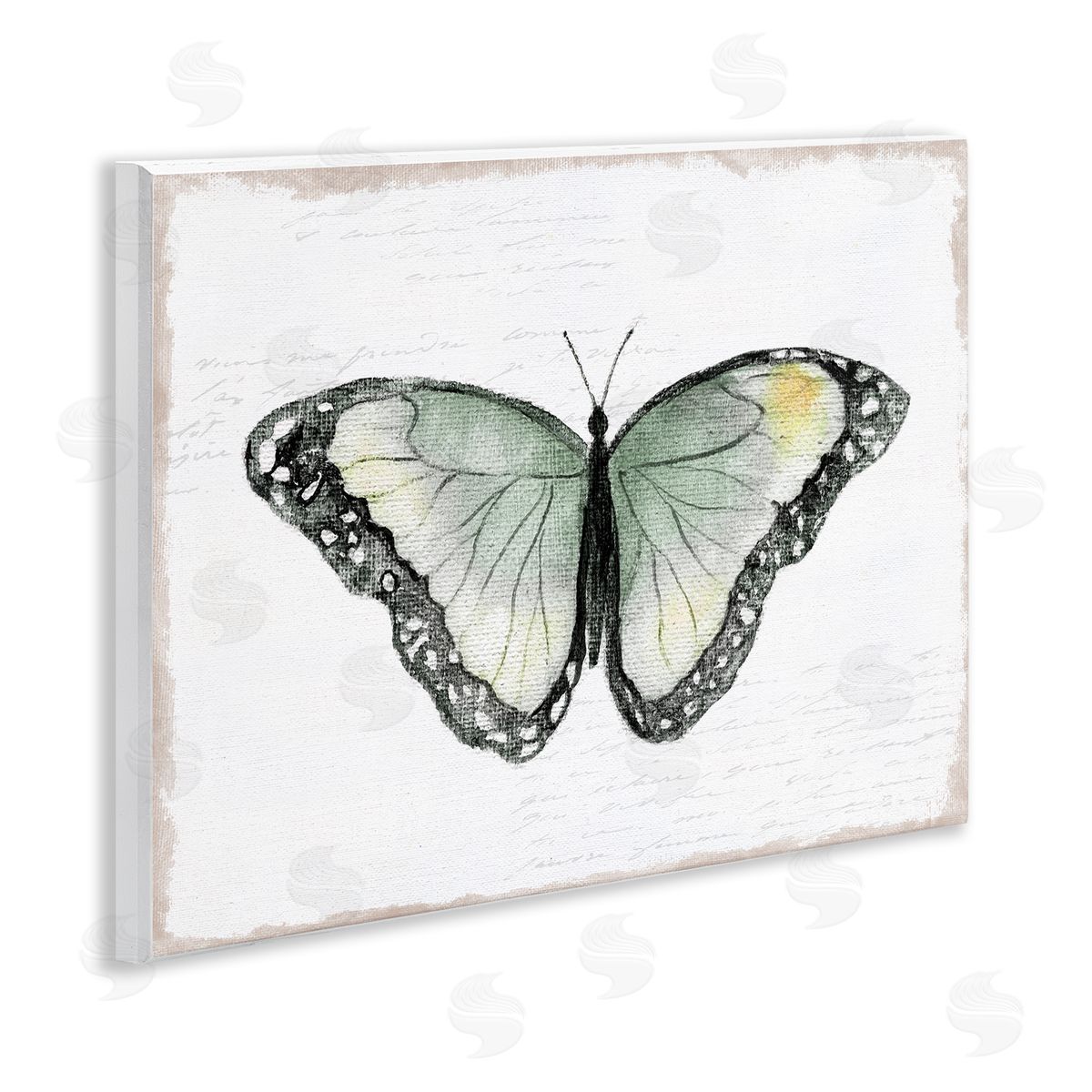 Janet Tava Simple Butterfly Visage Wooden Wall Plaque Art Print