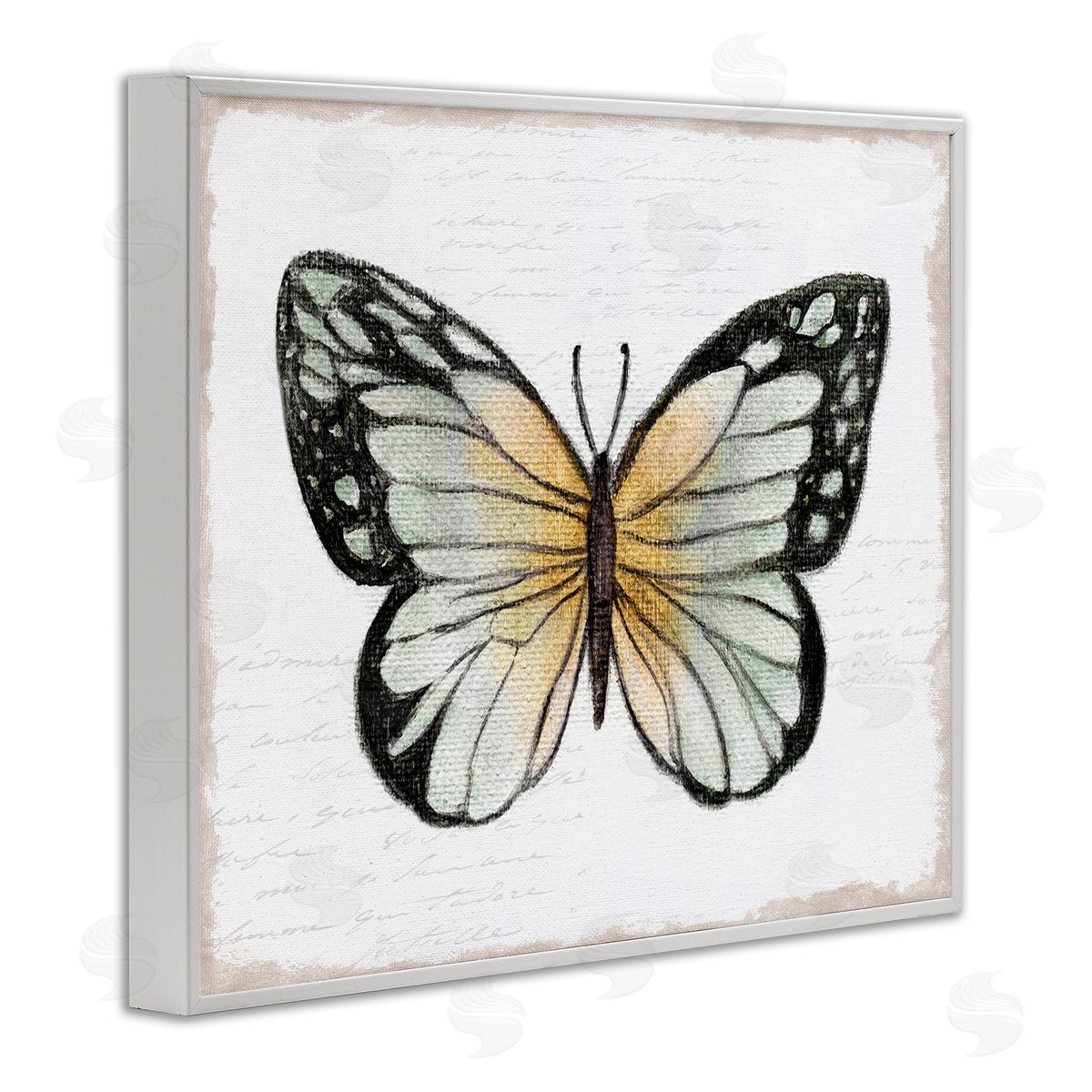 Janet Tava Monarch Butterfly Visage White Framed Giclee Wall Art Print