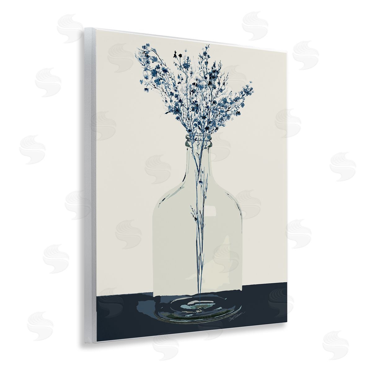 Carol Robinson Wildflowers in Glass Vase Wooden Wall Plaque Art Print