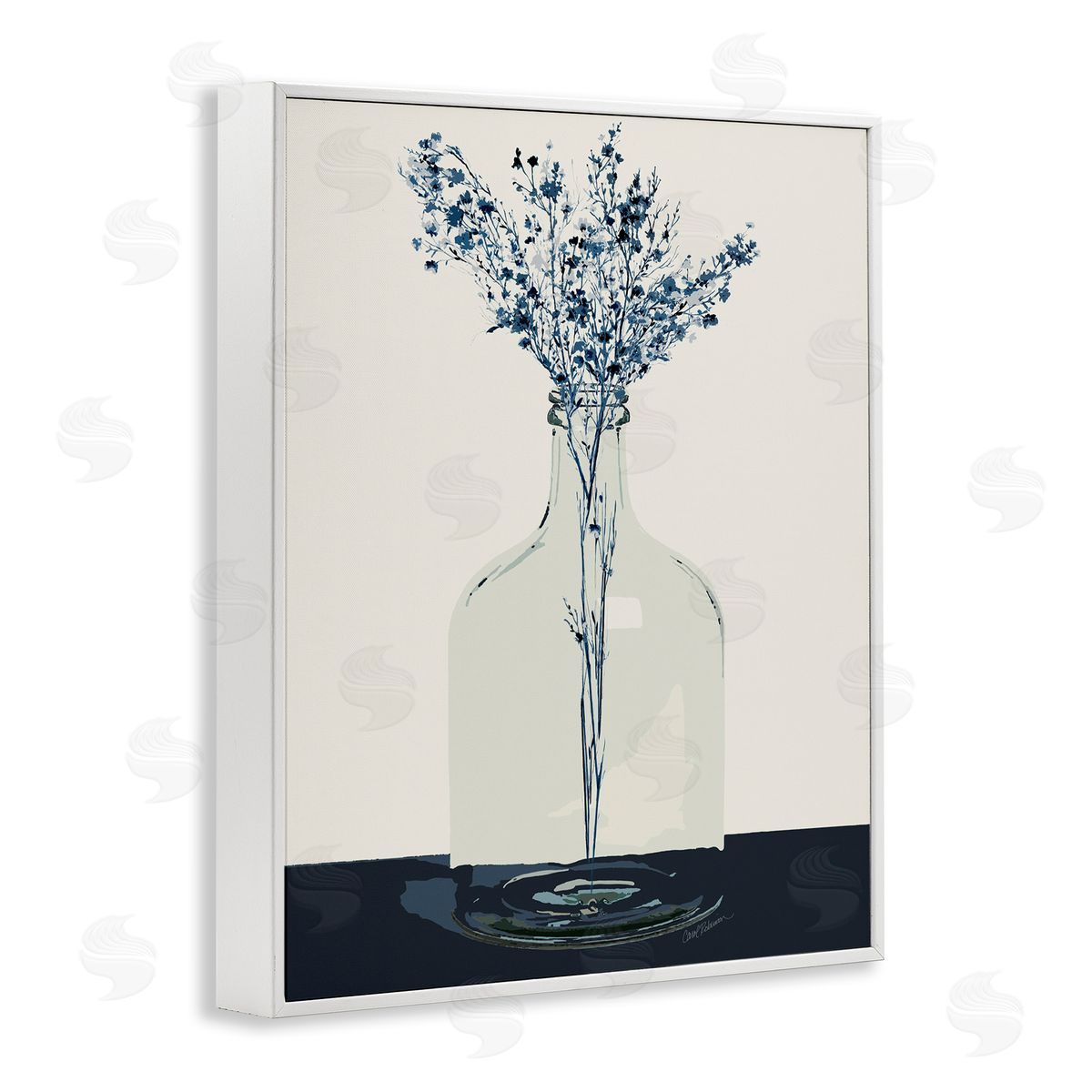 Carol Robinson Wildflowers in Glass Vase White Framed Giclee Wall Art Print