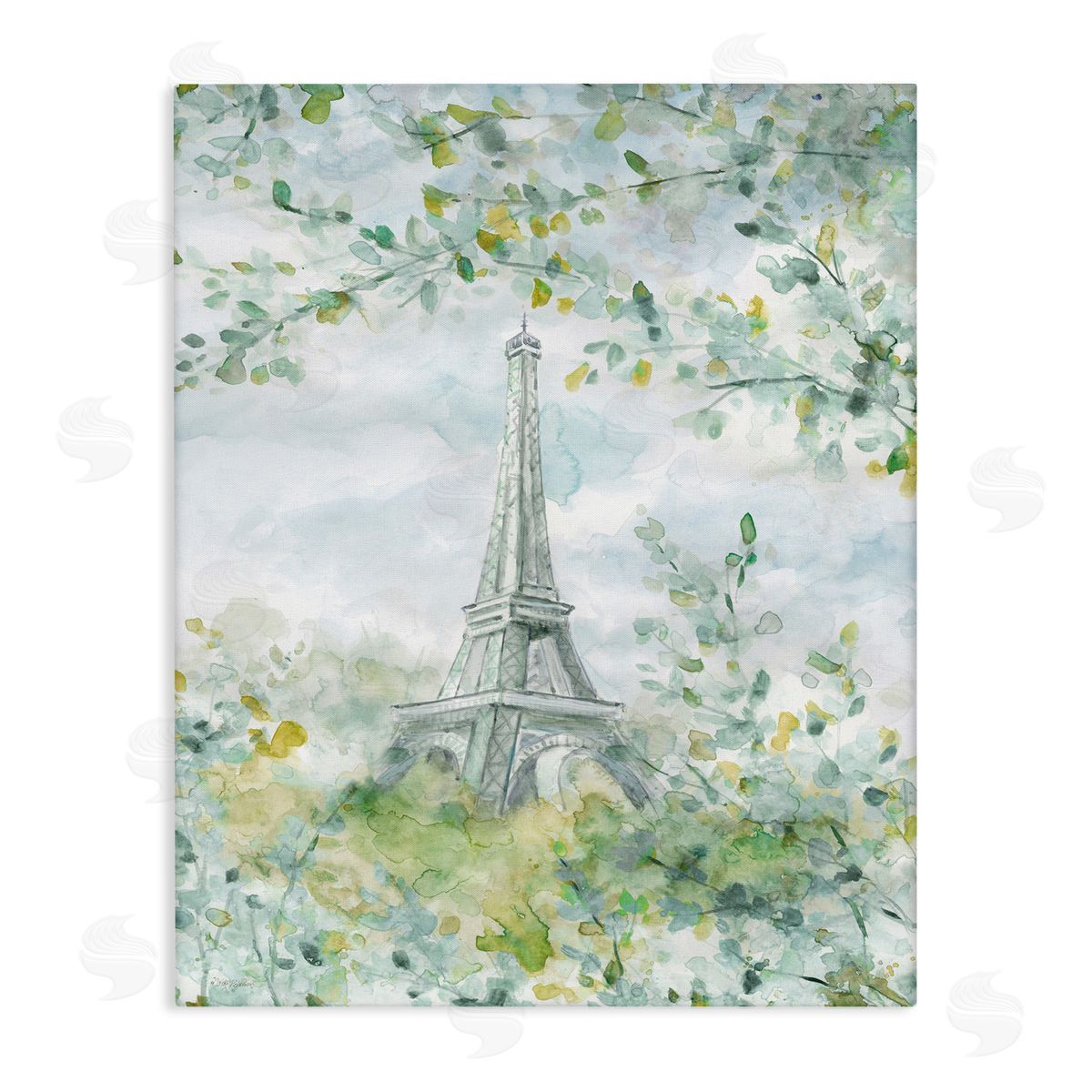 Carol Robinson Eiffel Tower Through Branches Canvas Wall Art Print