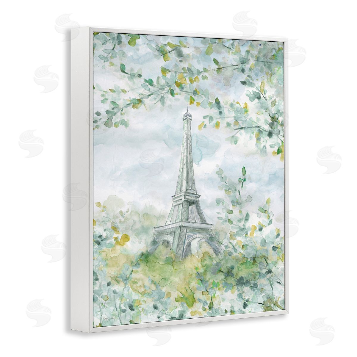 Carol Robinson Eiffel Tower Through Branches White Framed Giclee Wall Art Print