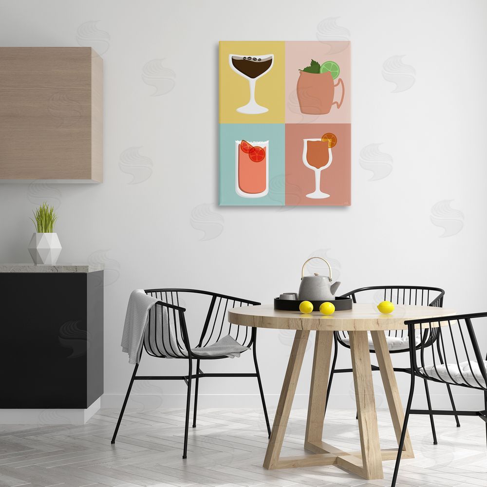 Natalie Carpentieri Mixed Cocktail Drinks Canvas Wall Art Print in Room