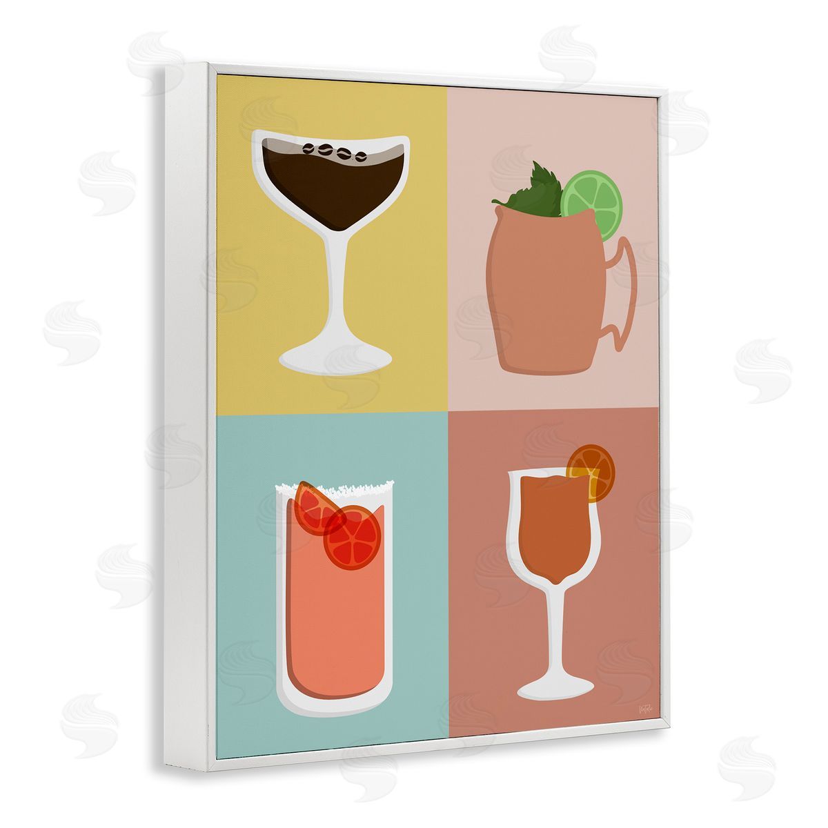 Natalie Carpentieri Mixed Cocktail Drinks White Framed Giclee Wall Art Print