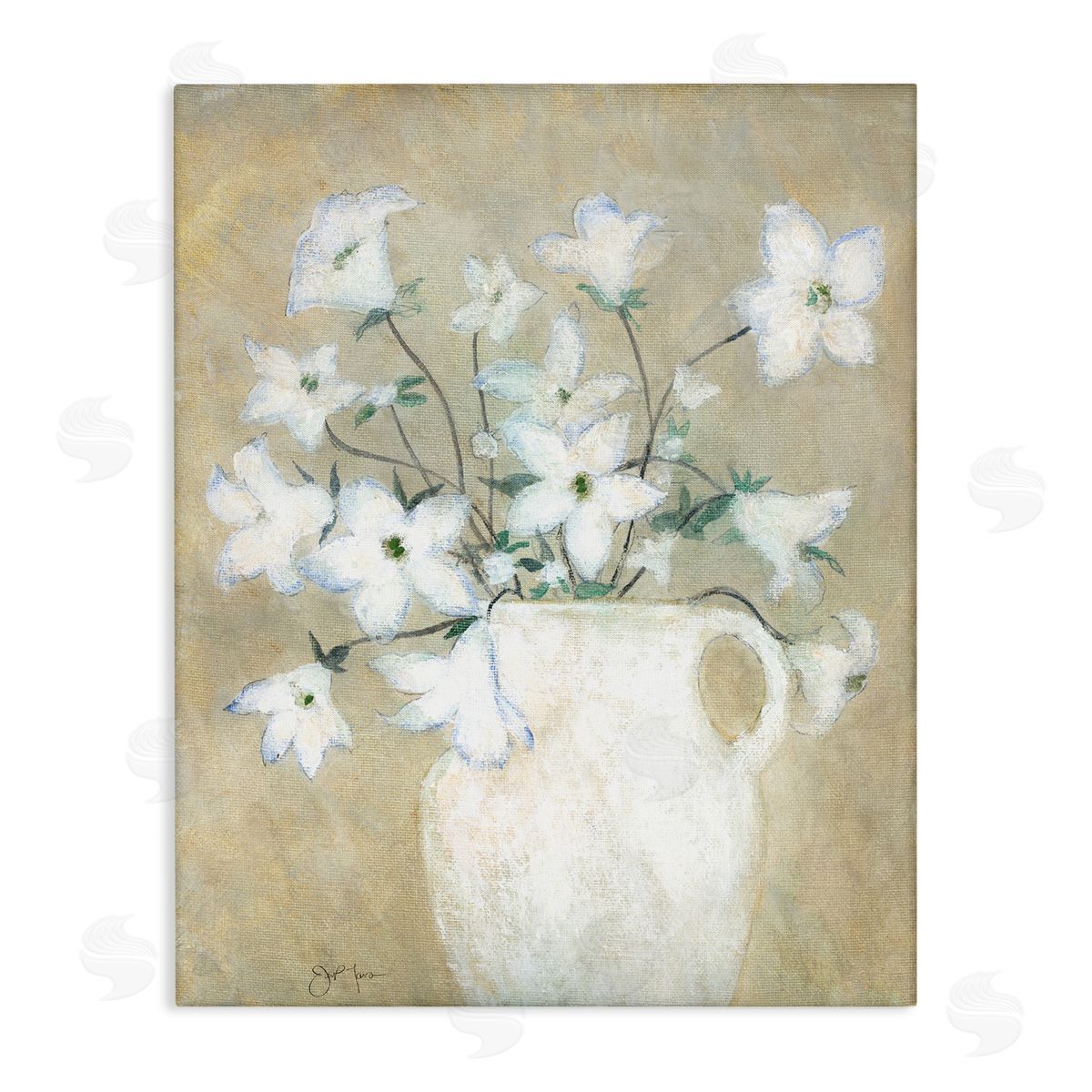 Janet Tava Beige Rustic Pottery Canvas Wall Art Print