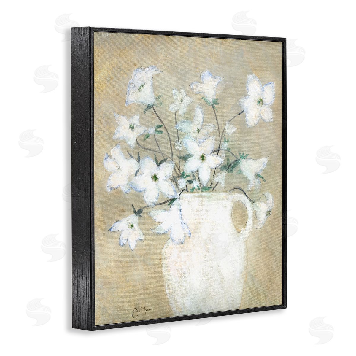 Janet Tava Beige Rustic Pottery Black Framed Giclee Wall Art Print