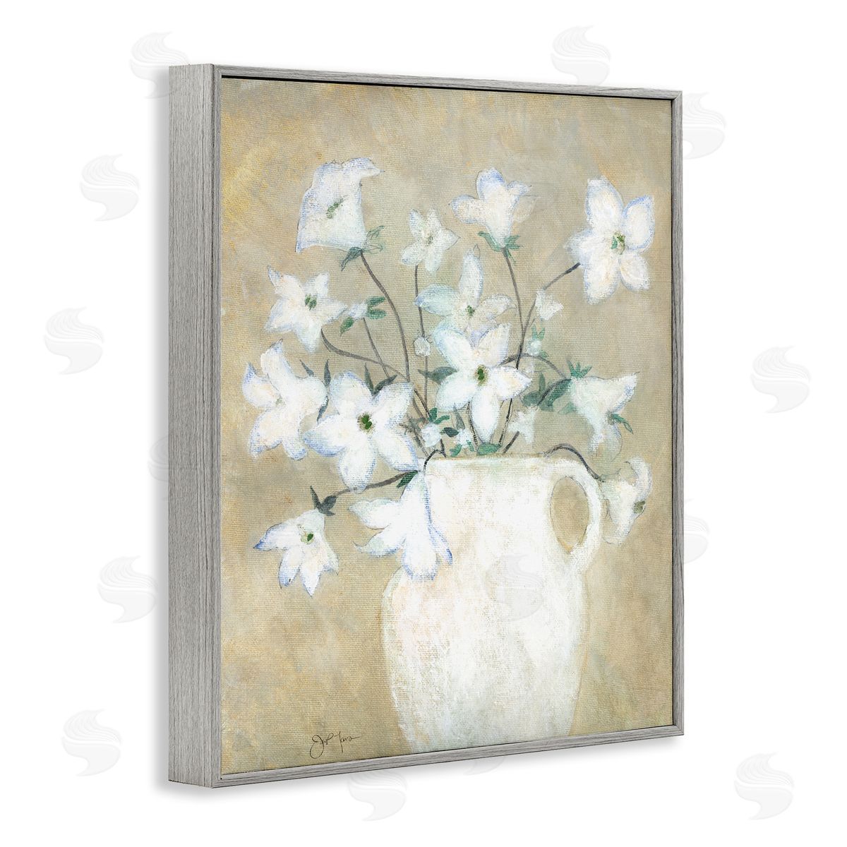 Janet Tava Beige Rustic Pottery Gray Framed Giclee Wall Art Print