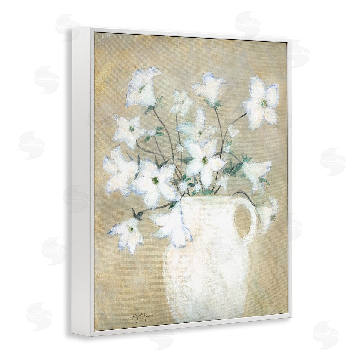 Janet Tava Beige Rustic Pottery White Framed Giclee Wall Art Print