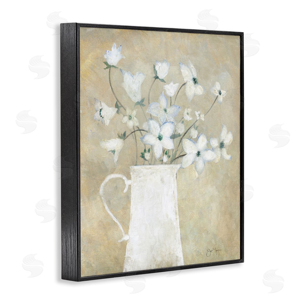 Janet Tava Rustic Pottery Bouquet Black Framed Giclee Wall Art Print