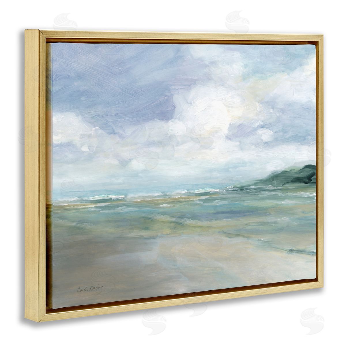 Carol Robinson Scenic Blue Landscape Gold Floating Frame Canvas Wall Art Print