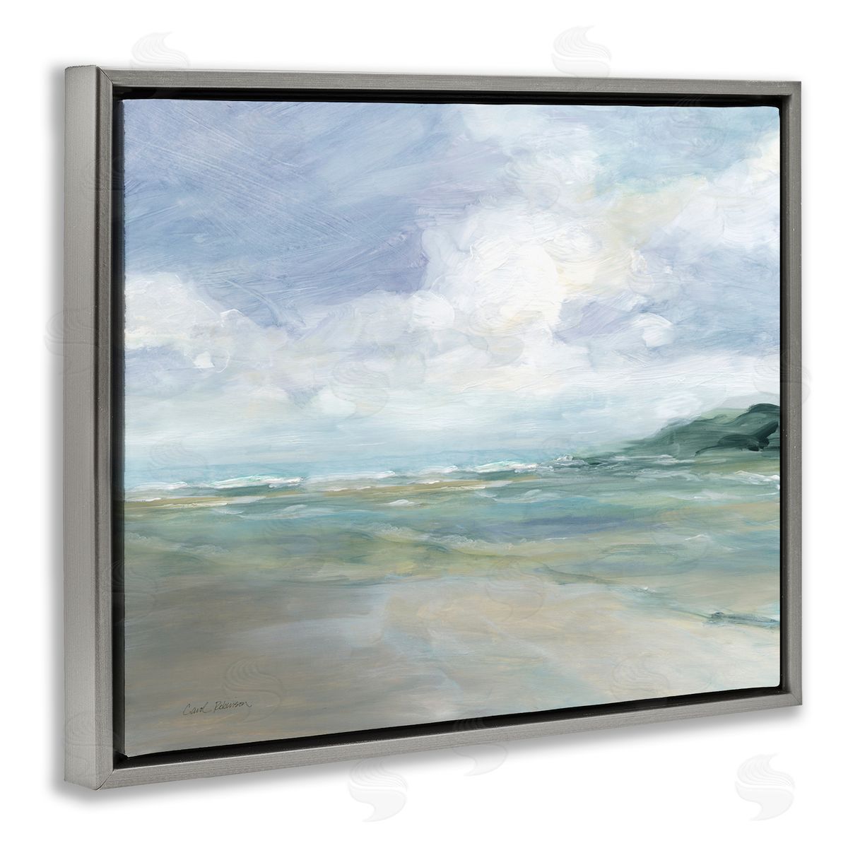 Carol Robinson Scenic Blue Landscape Gray Floating Frame Canvas Wall Art Print