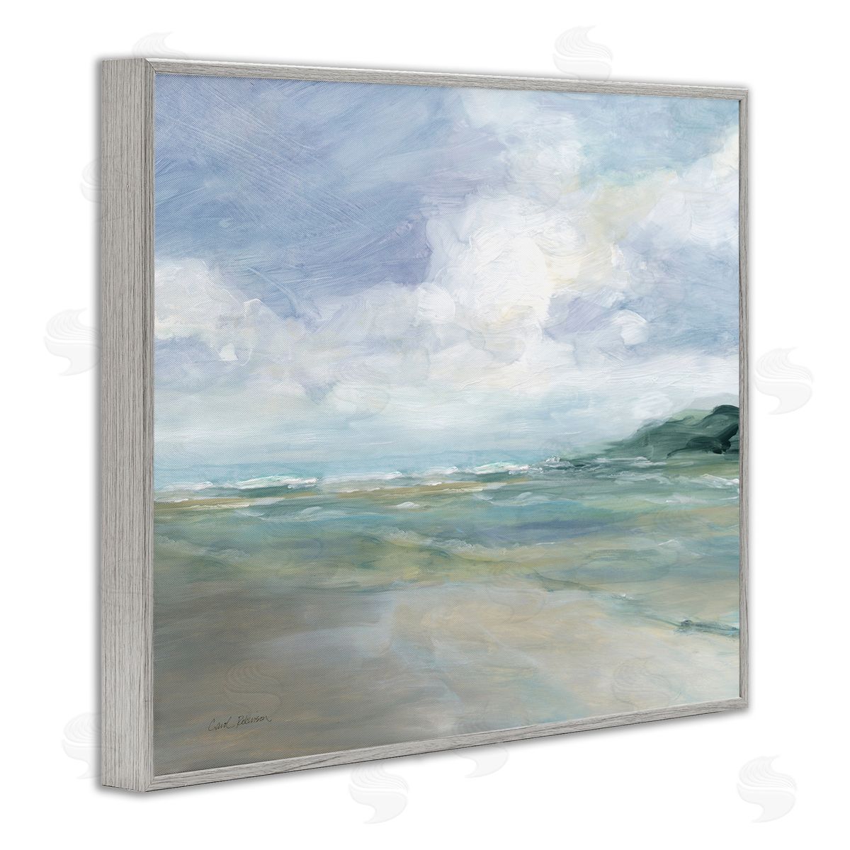 Carol Robinson Scenic Blue Landscape Gray Framed Giclee Wall Art Print