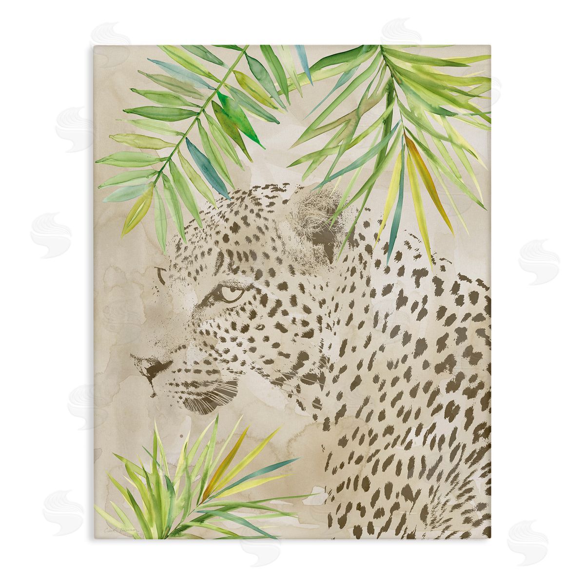 Carol Robinson Leopard Impression & Palms Canvas Wall Art Print