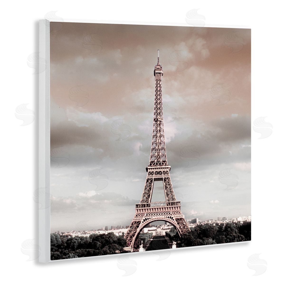 Danita Delimont Stormy View Eiffel Tower Wooden Wall Plaque Art Print
