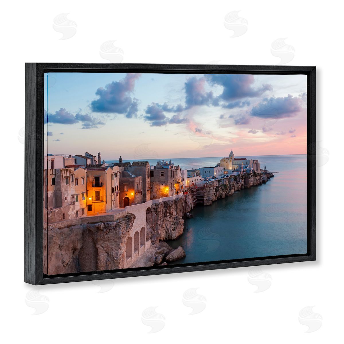 Danita Delimont Coastal City Architecture Black Floating Frame Canvas Wall Art Print