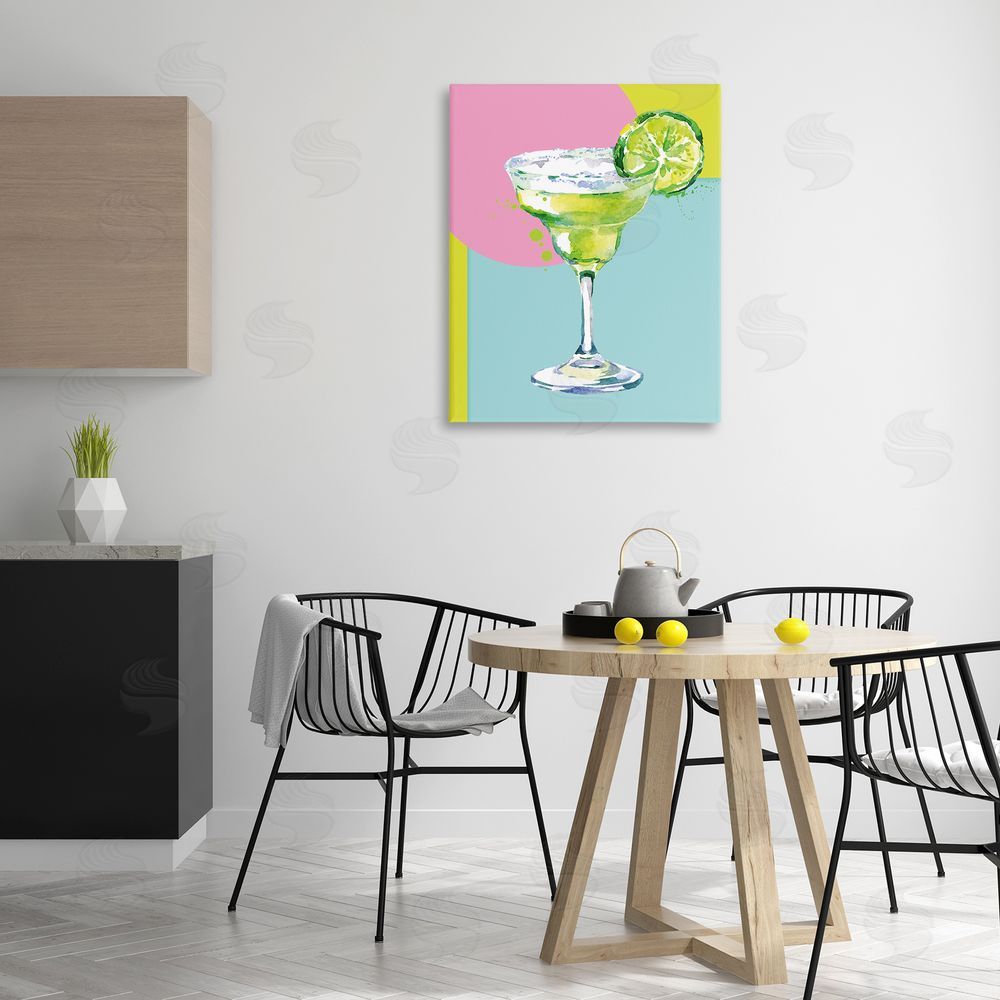 Susan Jill Cocktail with Lime Slice Canvas Wall Art Print in Room