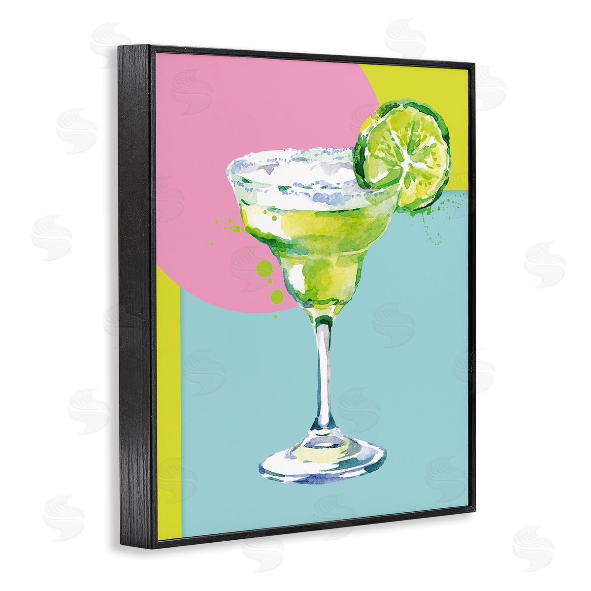 Susan Jill Cocktail with Lime Slice Black Framed Giclee Wall Art Print