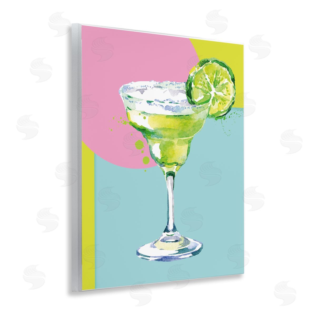 Susan Jill Cocktail with Lime Slice Wooden Wall Plaque Art Print