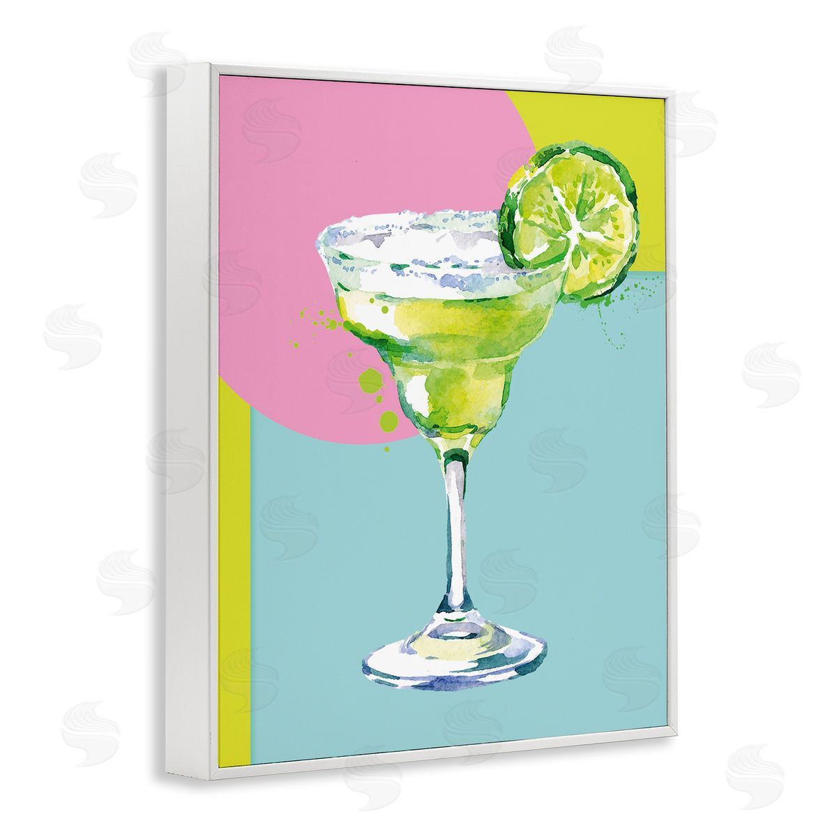 Susan Jill Cocktail with Lime Slice White Framed Giclee Wall Art Print