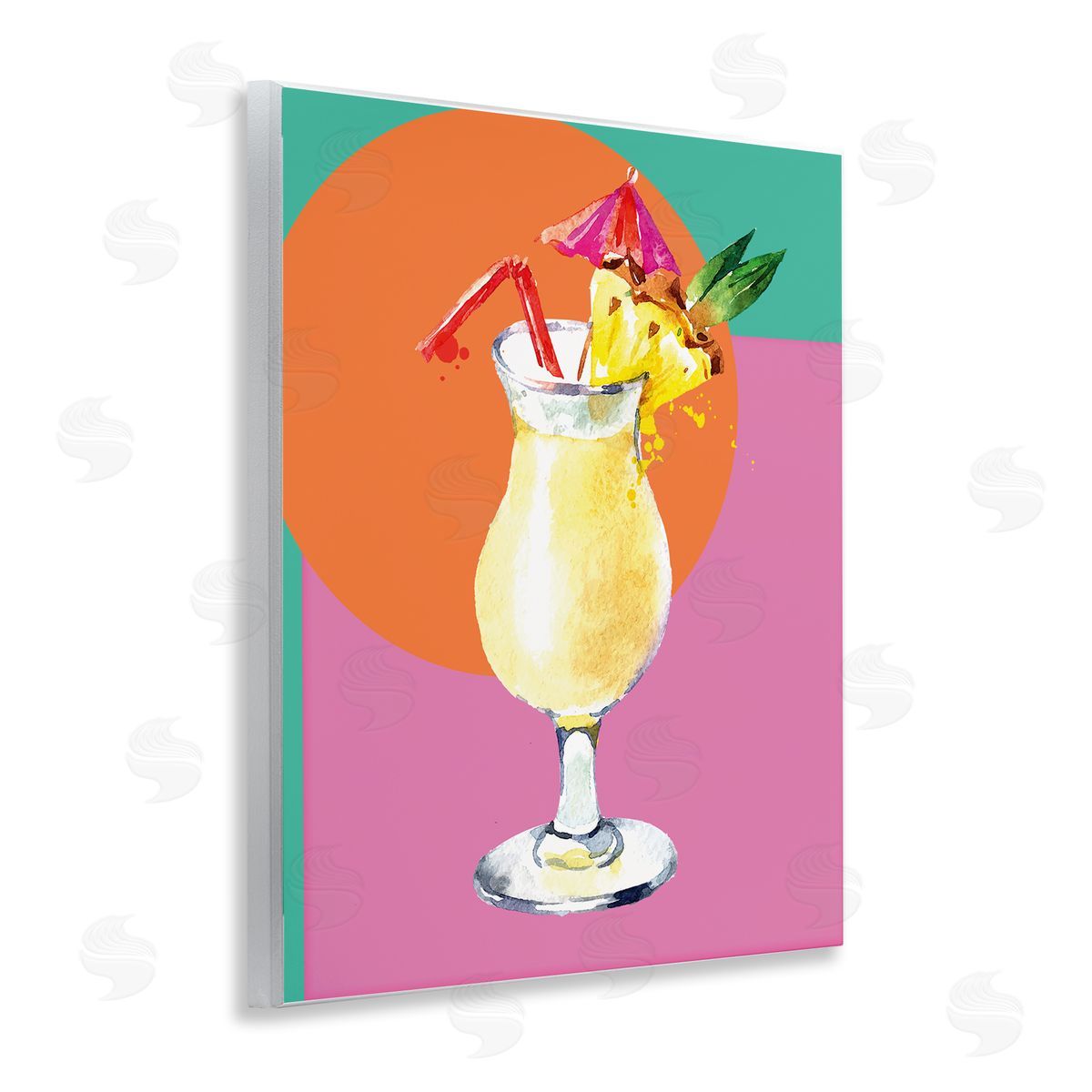 Susan Jill Modern Tropical Cocktail Wooden Wall Plaque Art Print