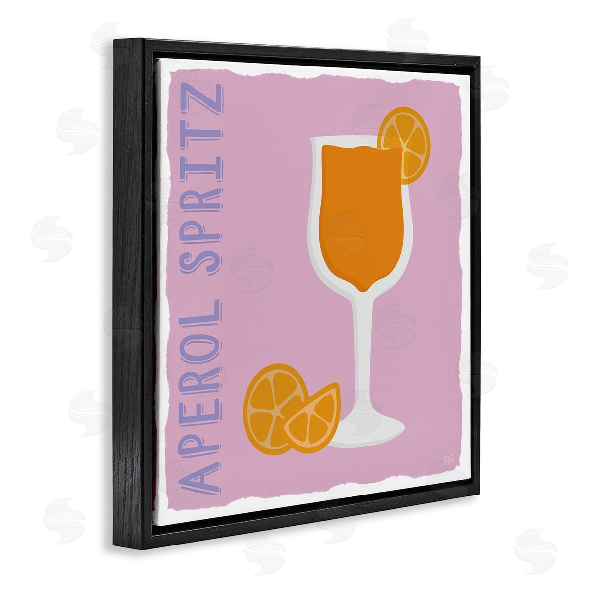 Natalie Carpentieri Aperol Spritz Cocktail Black Floating Frame Canvas Wall Art Print