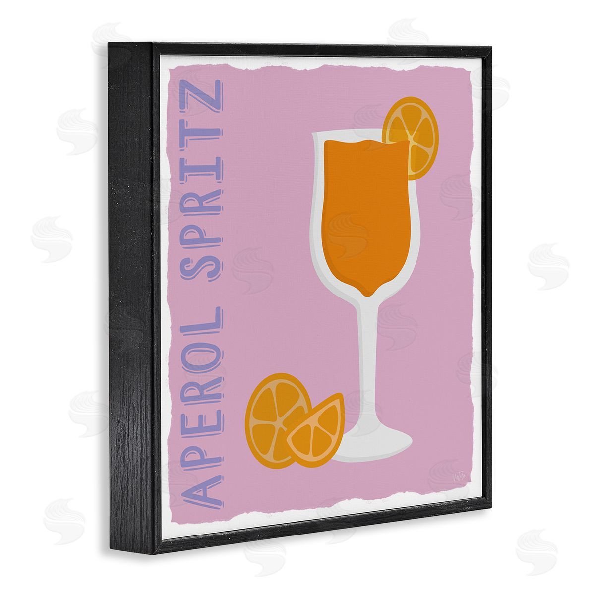 Natalie Carpentieri Aperol Spritz Cocktail Black Framed Giclee Wall Art Print