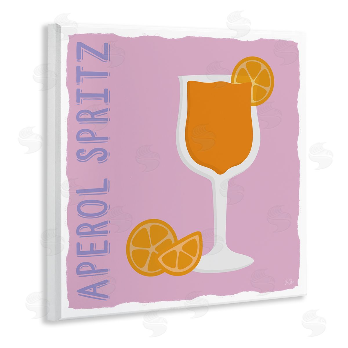 Natalie Carpentieri Aperol Spritz Cocktail Wooden Wall Plaque Art Print