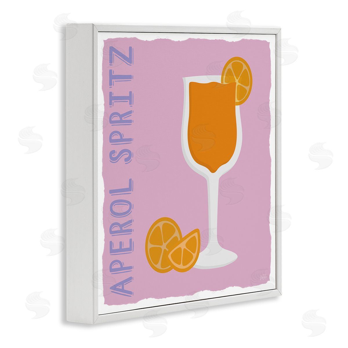 Natalie Carpentieri Aperol Spritz Cocktail White Framed Giclee Wall Art Print