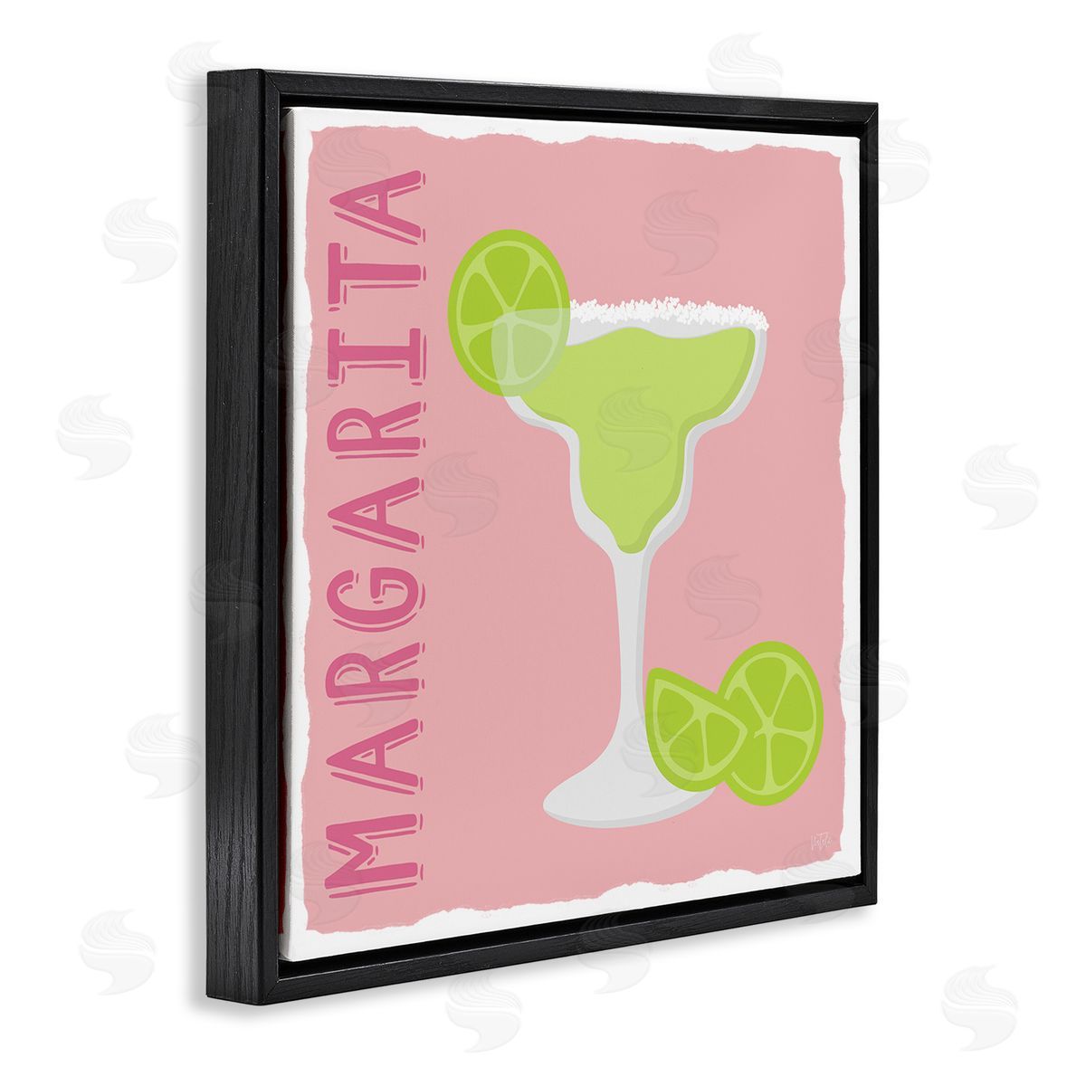 Natalie Carpentieri Margarita Cocktail with Limes Black Floating Frame Canvas Wall Art Print