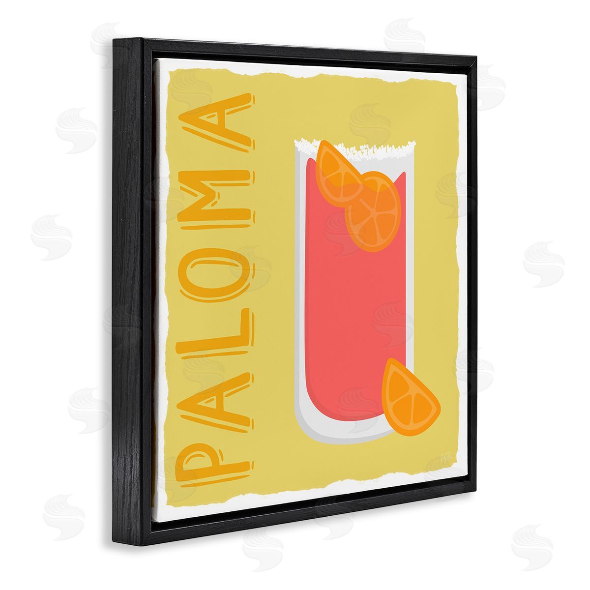 Natalie Carpentieri Paloma Cocktail Drink Black Floating Frame Canvas Wall Art Print