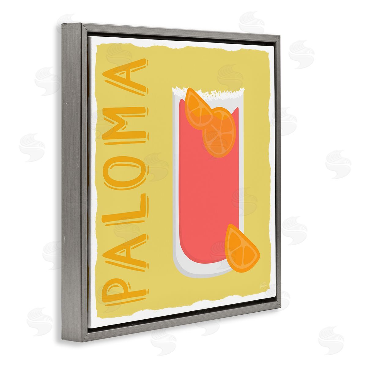 Natalie Carpentieri Paloma Cocktail Drink Gray Floating Frame Canvas Wall Art Print