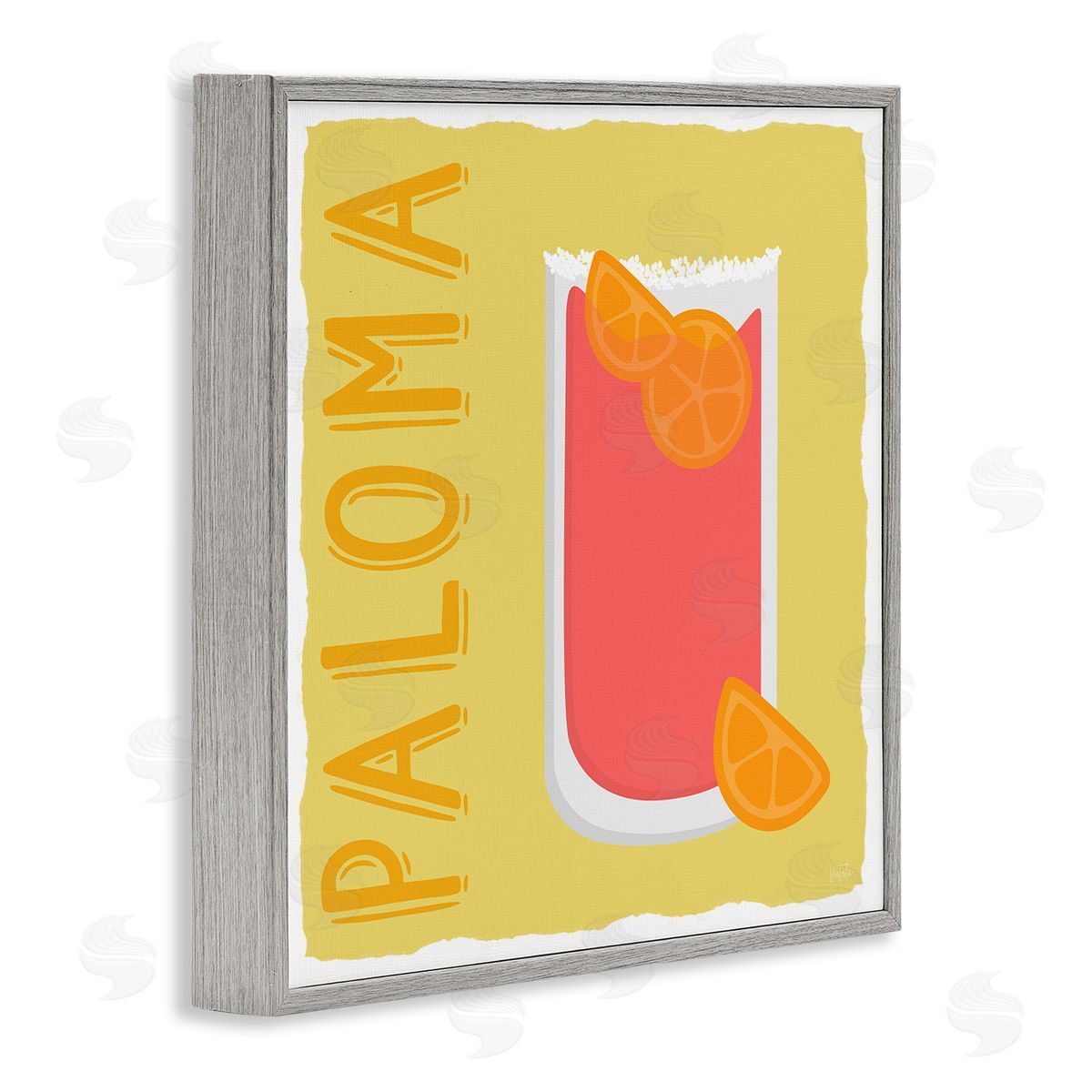 Natalie Carpentieri Paloma Cocktail Drink Gray Framed Giclee Wall Art Print