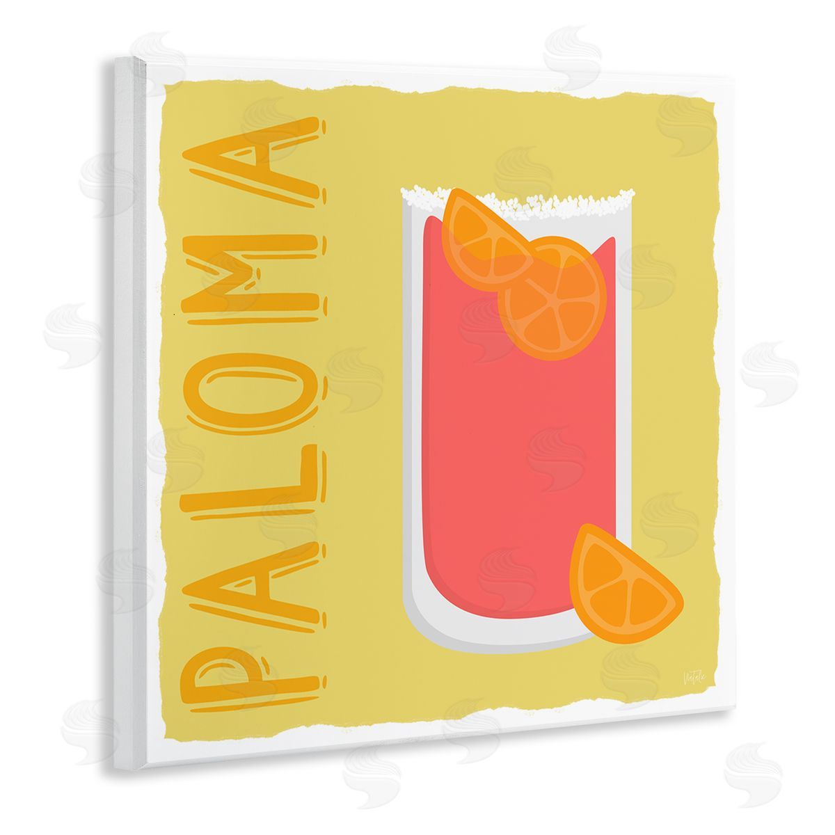 Natalie Carpentieri Paloma Cocktail Drink Wooden Wall Plaque Art Print