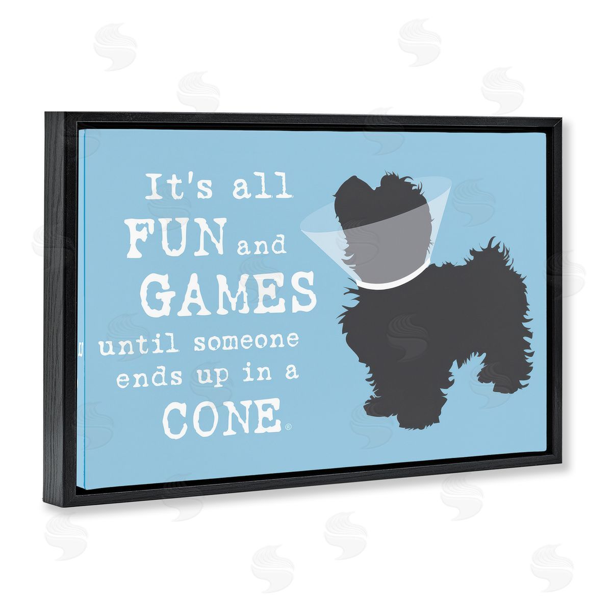 Dog Is Good Funny Fun & Games Dog Black Floating Frame Canvas Wall Art Print