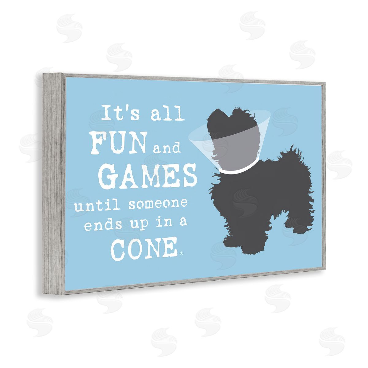 Dog Is Good Funny Fun & Games Dog Gray Framed Giclee Wall Art Print