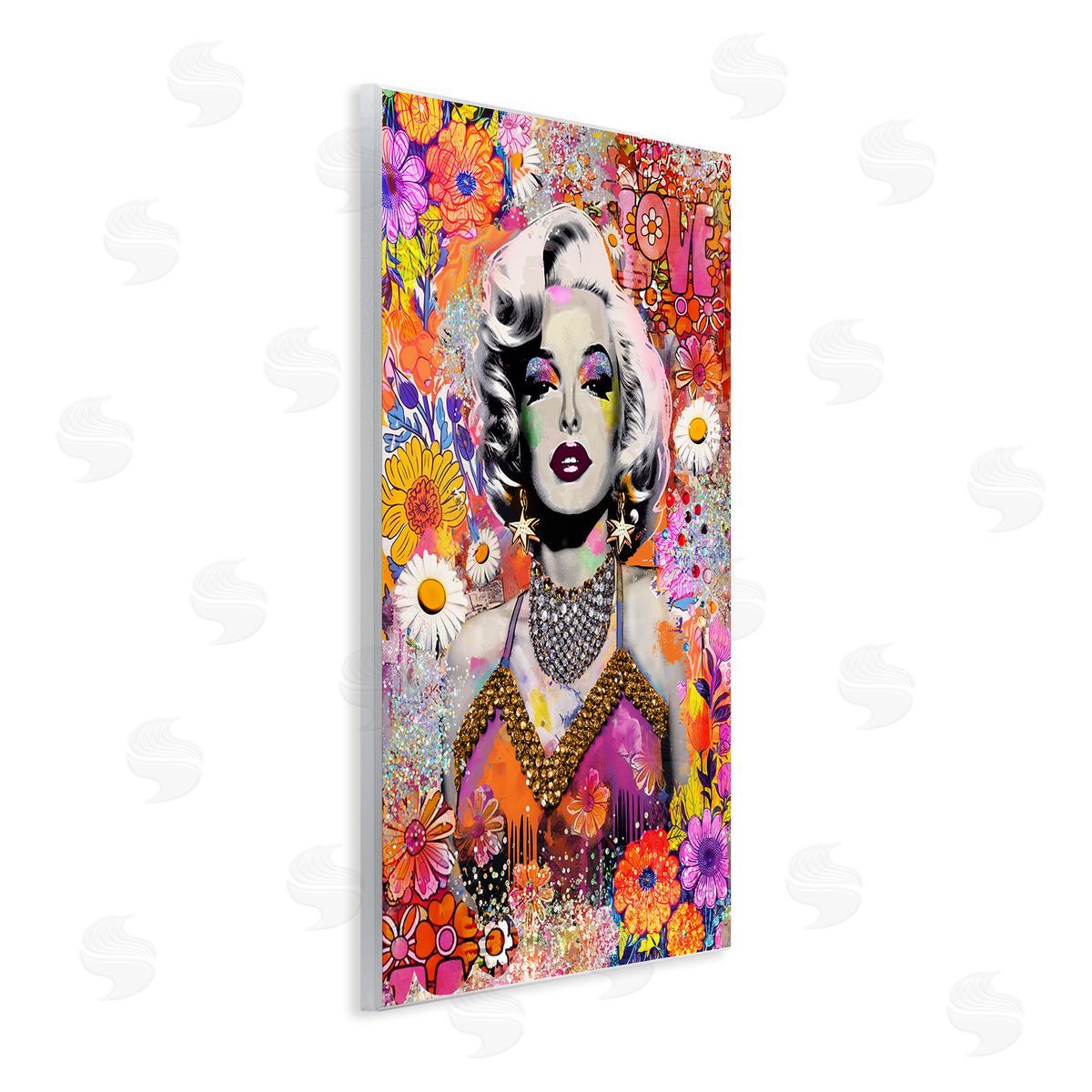 Jess Stempel Hippie Bedecked Marilyn Wooden Wall Plaque Art Print